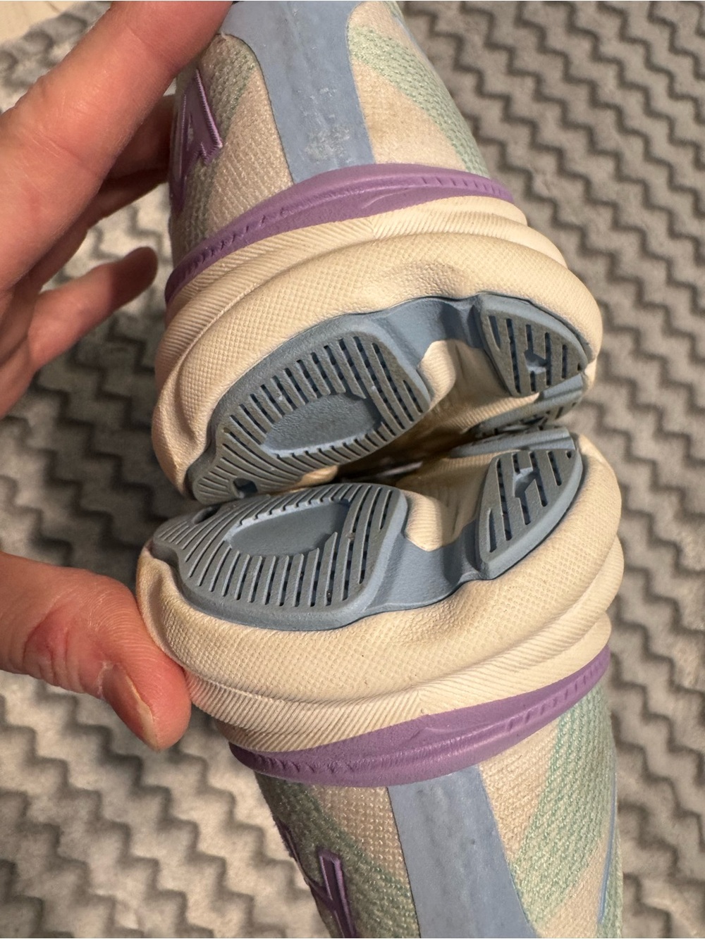 Hoka Women's Mint Green & Lavender Athletic Running Shoes - Picture 8 of 14